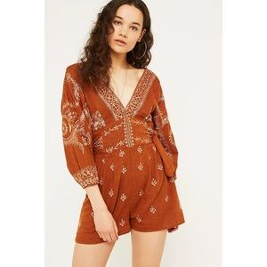 Free People Azalia Embroidered V-Neck Romper
